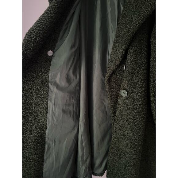 Teddy Coat Forest Green Ellos Womens Plus Size Double Breasted 3X - Picture 5 of 8